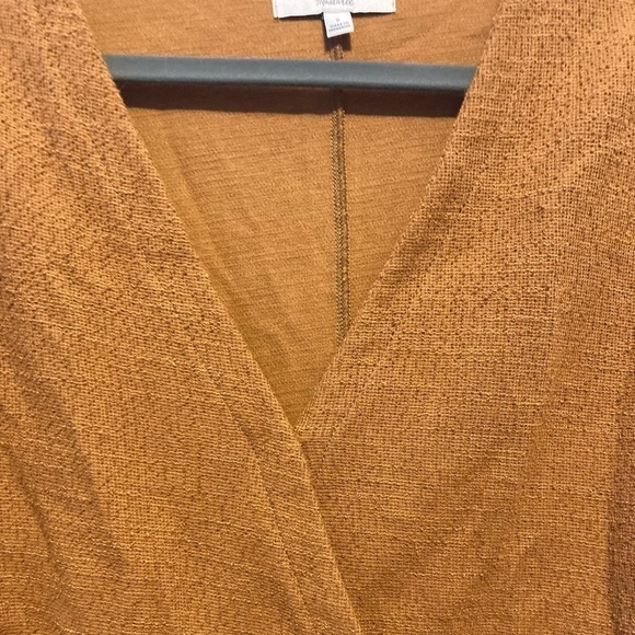 Madewell Texture & Thread Faux Burt Orange Wrap Long Sleeve V-Neck Size Small - Picture 7 of 12
